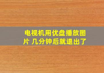 电视机用优盘播放图片 几分钟后就退出了